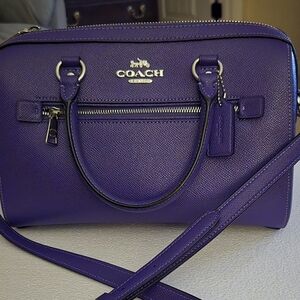 Coach Purple Satchel with Gold Hardware
